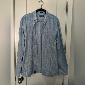 RYE Blue Striped Men's Buttons Down Shirt